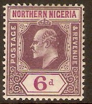 Northern Nigeria 1910 6d Dull purple and bright purple. SG35a.